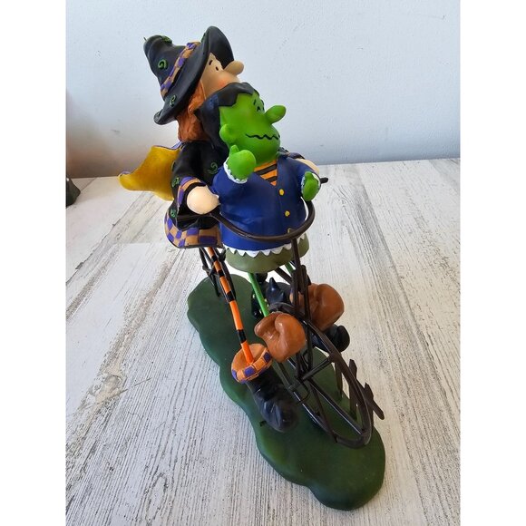 Frankenstein witch bicycle Halloween statue figurine cat funny decor cute shabby - Picture 7 of 10